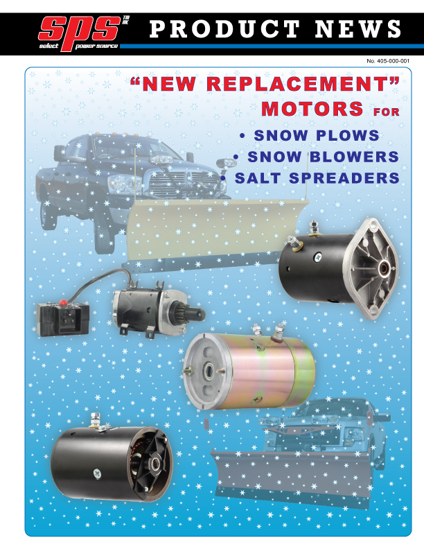 New Replacement DC Motors for Snow Plows, Snow Blowers and Salt Spreaders