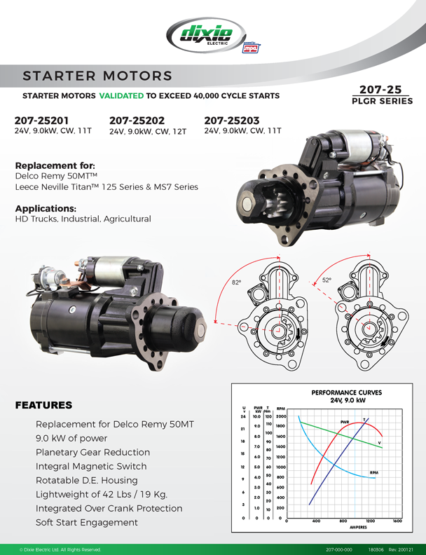 HD replacement for Delco Remy 50MT™, Leece Neville 125 & MS7 Series