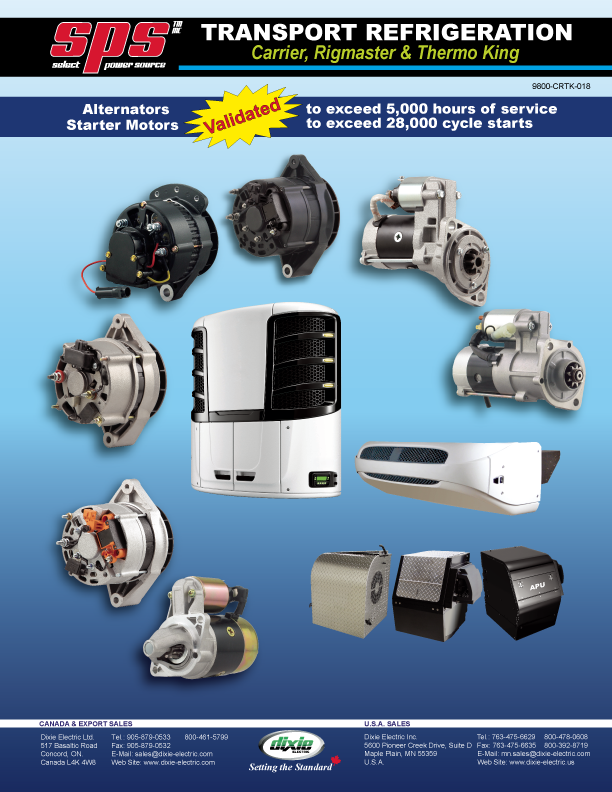 Transport Refrigeration Alternators & Starters