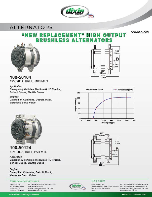 Denso Type Replacement Alternators for Caterpillar